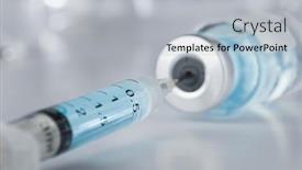  Presentation with vial pharmaceutical - Colorful presentation design enhanced with healthcare-and-pharmaceutical-drugs-concept backdrop and a light gray colored foreground