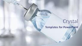  Presentation with vial pharmaceutical - Presentation design featuring healthcare-and-pharmaceutical-drugs-concept background and a sky blue colored foreground