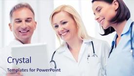  Presentation with digital healthcare - Cool new slides with healthcare and technology concept - doctors backdrop and a sky blue colored foreground