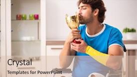  Presentation with injury - Slides enhanced with healthcare award - injured man recovering from his background and a lemonade colored foreground