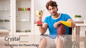  Presentation with traumatic brain injury - Theme enhanced with healthcare award - injured man recovering from his background and a lemonade colored foreground