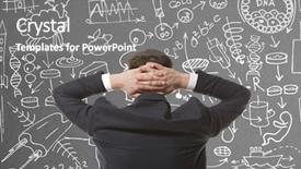  Presentation with inventor - Presentation theme consisting of healthcare business development - crazy inventor photo compilation photo background and a gray colored foreground