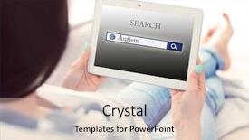  Presentation with autism children - Presentation theme with healthcare business development - pregnant woman with tablet children background and a lemonade colored foreground