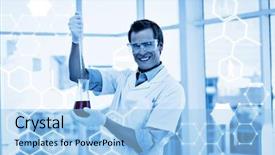  Presentation with graphic - Amazing presentation design having healthcare business development - science graphic against science student backdrop and a light blue colored foreground