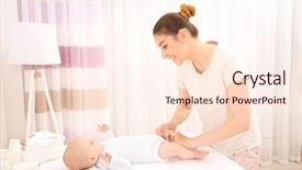  Presentation with baby bath - Audience pleasing slides consisting of healthcare change - mother and her little baby backdrop and a  colored foreground