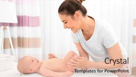  Presentation with baby bath - Colorful theme enhanced with healthcare change - mother and her little baby backdrop and a lemonade colored foreground