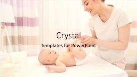  Presentation with diaper - Cool new slides with healthcare change - mother changing diaper to little backdrop and a lemonade colored foreground