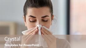  Presentation with tissue paper - Cool new PPT theme with healthcare-cold-allergy-and-people backdrop and a coral colored foreground