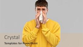  Presentation with allergy - Presentation theme featuring healthcare-cold-and-allergy-concept background and a yellow colored foreground