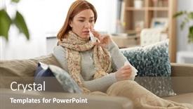  Presentation with nasal - Presentation design featuring healthcare-cold-and-people-concept background and a coral colored foreground