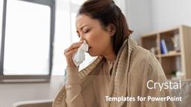  Presentation with tissue paper - Beautiful presentation theme featuring healthcare-cold-and-people-concept backdrop and a coral colored foreground
