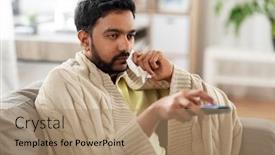 Presentation with tissue paper - Beautiful presentation featuring healthcare-cold-hygiene-and-people backdrop and a coral colored foreground