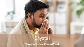  Presentation with tissue paper - Presentation theme enhanced with healthcare-cold-hygiene-and-people background and a coral colored foreground