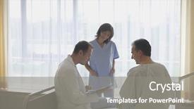  Presentation with nurse - Colorful PPT layouts enhanced with healthcare communication - doctor and nurse communicating backdrop and a gray colored foreground