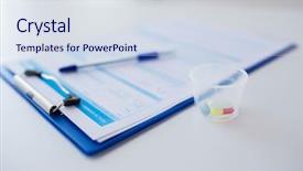  Presentation with medical clipboard - Colorful slide set enhanced with healthcare concept - clipboard with report backdrop and a sky blue colored foreground