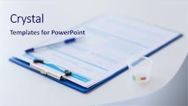  Presentation with medical clipboard - Slide set having healthcare concept - clipboard with report background and a sky blue colored foreground