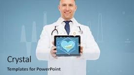  Presentation with healthcare technology - Colorful theme enhanced with ecg app - medicine profession technology biology backdrop and a  colored foreground