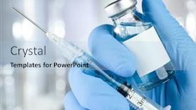  Presentation with black liquid - Presentation theme with healthcare-concept-with-a-hand background and a light blue colored foreground