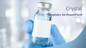  Presentation with black liquid - Colorful presentation enhanced with healthcare-concept-with-a-hand backdrop and a sky blue colored foreground