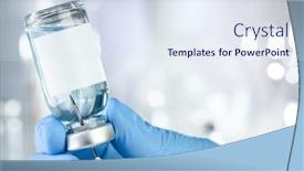  Presentation with black liquid - Cool new presentation theme with healthcare-concept-with-a-hand backdrop and a sky blue colored foreground