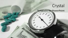  Presentation with cost - Slides featuring healthcare cost - fresh bananas background and a light gray colored foreground