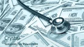  Presentation with cost - Amazing theme having healthcare cost - heap of dollars with stethoscope backdrop and a light blue colored foreground
