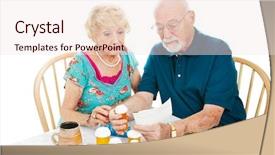  Presentation with cost - Colorful theme enhanced with healthcare cost - senior couple reading instructions backdrop and a sky blue colored foreground