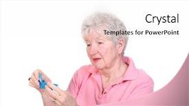  Presentation with senior study ukraine revolution - Audience pleasing presentation theme consisting of healthcare cost - senior woman looking concerned backdrop and a  colored foreground