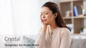  Presentation with healthcare - PPT theme having healthcare-dental-health-and-problem background and a soft green colored foreground