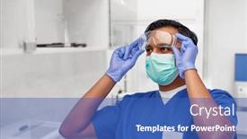  Presentation with dentistry - Audience pleasing slide set consisting of healthcare-dentistry-and-medicine-concept backdrop and a teal colored foreground