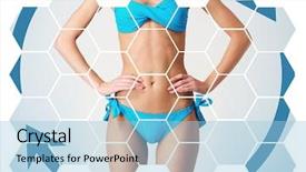  Presentation with medical mhealth healthcare concept - PPT theme consisting of nutrient cycles - healthcare dieting sport and beauty background and a  colored foreground