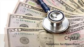  Presentation with mobile money gratuit - Theme enhanced with healthcare disaster - stethoscope on money background background and a coral colored foreground