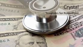  Presentation with money - Presentation design with healthcare disaster - stethoscope on money background background and a light gray colored foreground
