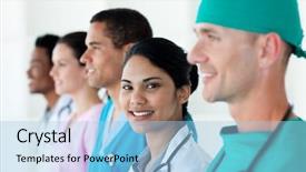  Presentation with smiling kids at summer camp - Colorful PPT theme enhanced with healthcare diversity - female doctor smiling backdrop and a light blue colored foreground