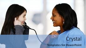  Presentation with healthcare diversity - Slide deck featuring healthcare diversity - nurse with a patient background and a light blue colored foreground