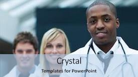  Presentation with ethnic relationship - Presentation theme featuring healthcare diversity - portrait of a confident ethnic background and a light blue colored foreground