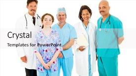  Presentation with diverse medical - Beautiful slides featuring healthcare diversity - trustworthy diverse medical team isolated backdrop and a  colored foreground