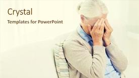  Presentation with elderly health - Slide deck with healthcare elderly - health care pain stress age background and a cream colored foreground