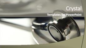  Presentation with reflection - Slide set with healthcare equipment - beautiful stethoscope with reflection background and a gray colored foreground