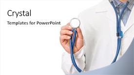  Presentation with lab coat - Cool new slide set with healthcare equipment - doctor man lab white coat backdrop and a white colored foreground