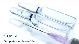  Presentation with nuclear medicine cyclotron for radionuclides - Colorful presentation theme enhanced with healthcare equipment - syringe and medicine backdrop and a  colored foreground