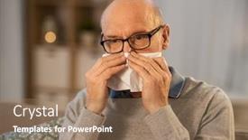  Presentation with tissue paper - Presentation with healthcare-flu-and-people-concept background and a coral colored foreground