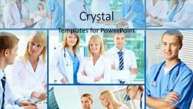  Presentation with successful - Cool new theme with healthcare group - collage of successful clinicians backdrop and a light blue colored foreground