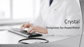  Presentation with healthcare - Beautiful slides featuring healthcare hospital and medicine concept backdrop and a light gray colored foreground