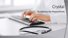  Presentation with healthcare - Presentation design consisting of healthcare hospital and medicine concept background and a sky blue colored foreground