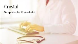  Presentation with social work - Theme enhanced with healthcare hospital and medicine concept background and a sky blue colored foreground