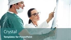  Presentation with male nurse - Colorful PPT theme enhanced with healthcare-in-hospital-concept-male backdrop and a ocean colored foreground