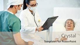  Presentation with hospital bed - Presentation consisting of healthcare-in-hospital-concept-male background and a soft green colored foreground