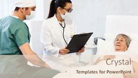  Presentation with examination - Beautiful slide set featuring healthcare-in-hospital-concept-male backdrop and a lemonade colored foreground