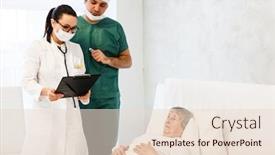  Presentation with hospital bed - Beautiful slides featuring healthcare-in-hospital-concept-male backdrop and a lemonade colored foreground